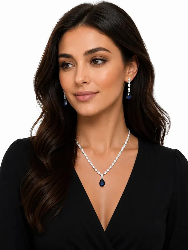 Deep_Sapphire_Blue_Cz_Crystal_Teardrop_Bridal_Necklace_Set_For_Women
