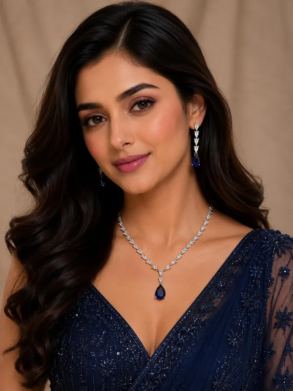 Deep_Sapphire_Blue_Cz_Crystal_Teardrop_Bridal_Necklace_Set_For_Women