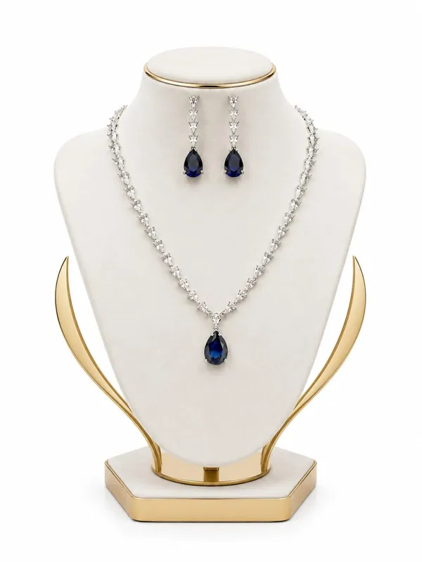 Deep_Sapphire_Blue_Cz_Crystal_Teardrop_Bridal_Necklace_Set_For_Women