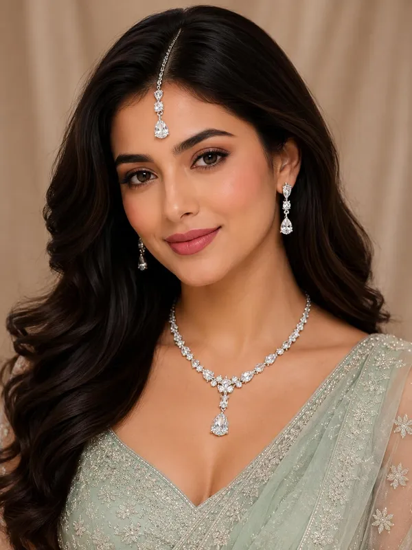 Zeeba_Jewels_Silver_Rhodium_Pear_Cut_Crystal_Bridal_Jewellery_Set_For_Women