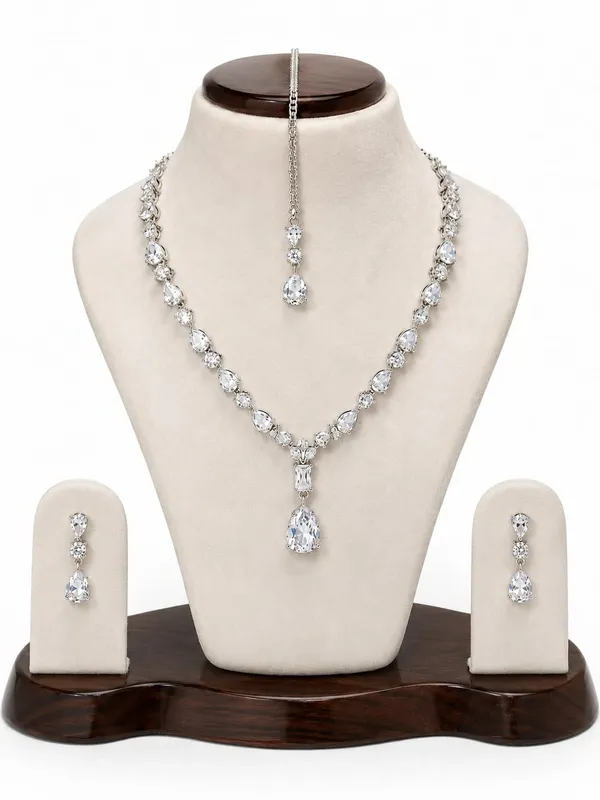 Zeeba_Jewels_Silver_Rhodium_Pear_Cut_Crystal_Bridal_Jewellery_Set_For_Women