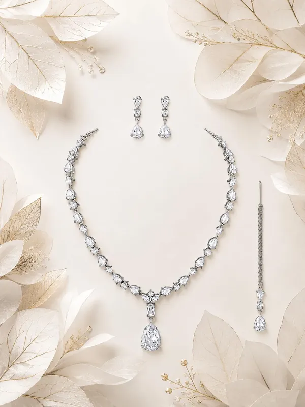Zeeba_Jewels_Silver_Rhodium_Pear_Cut_Crystal_Bridal_Jewellery_Set_For_Women