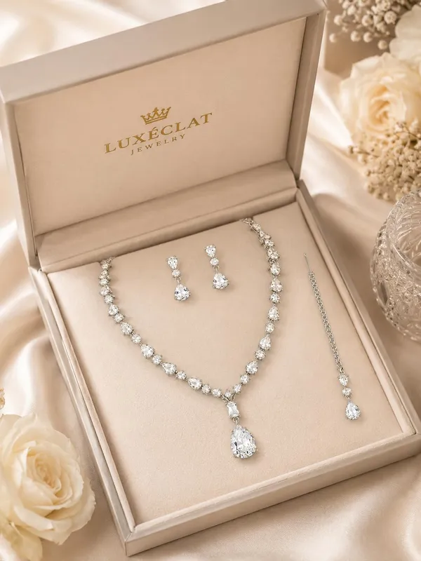 Zeeba_Jewels_Silver_Rhodium_Pear_Cut_Crystal_Bridal_Jewellery_Set_For_Women