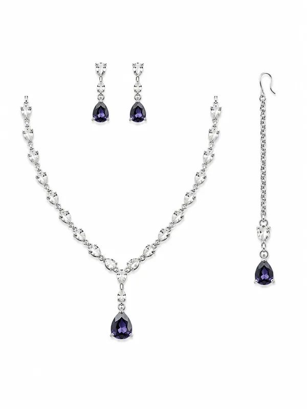 Royal_Blue_Rhodium_Crystal_Pear_Cut_Bridal_Jewellery_Set_For_Women