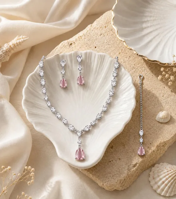 Zeeba_Jewels_Silver_Blush_Pink_Rhodium_Crystal_Bridal_Jewellery_Set_For_Women