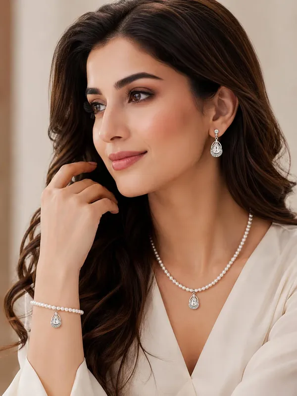 Crystal_White_Pearl_Rhodium_Teardrop_Crystal_Jewellery_Set_For_Women