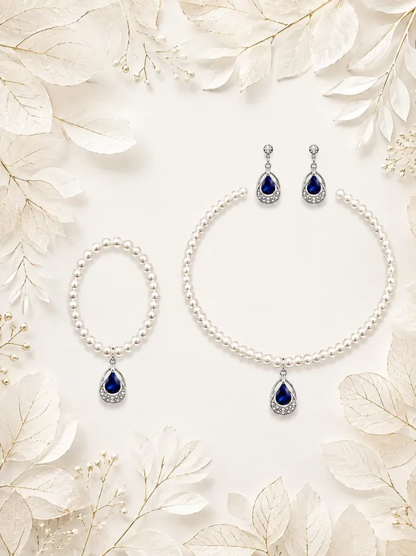 Royal_Blue_Alloy_Pearl_Rhodium_Teardrop_Crystal_Necklace_Bracelet_Earrings_Set_For_Women