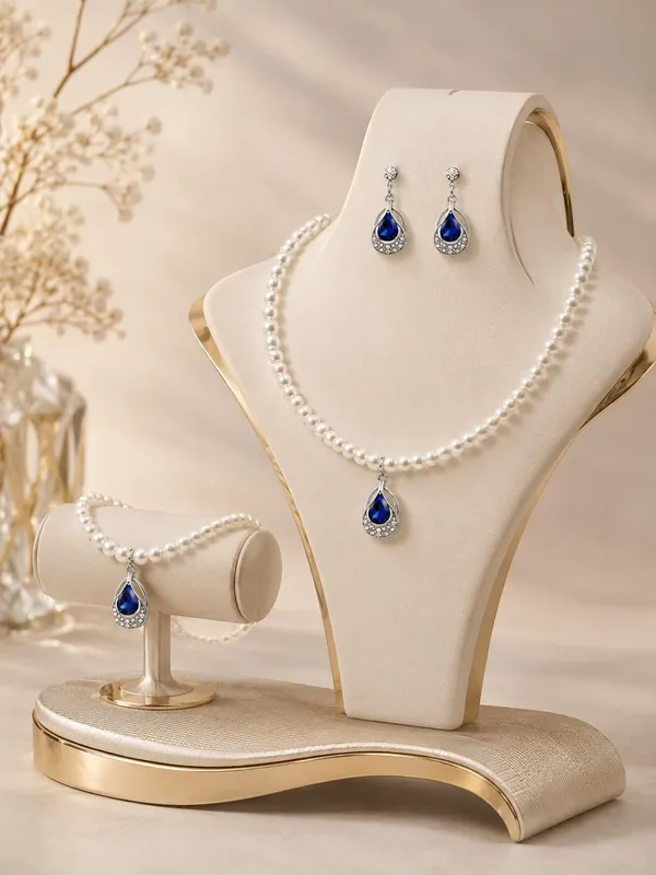 Royal_Blue_Alloy_Pearl_Rhodium_Teardrop_Crystal_Necklace_Bracelet_Earrings_Set_For_Women