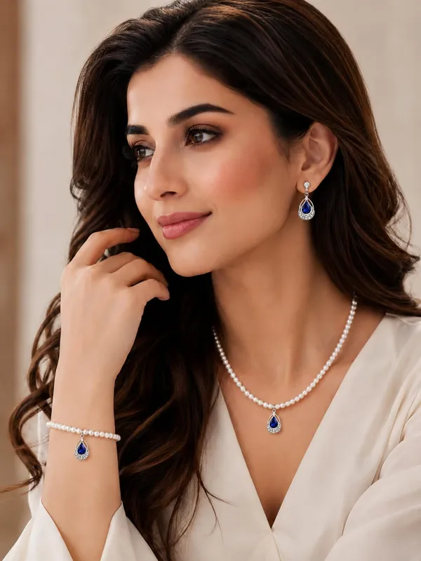 Royal_Blue_Alloy_Pearl_Rhodium_Teardrop_Crystal_Necklace_Bracelet_Earrings_Set_For_Women