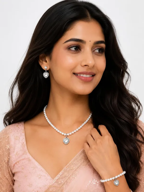 Silver_And_Pearl_White_Alloy_Pearl_Heart_Pendant_Necklace_Bracelet_Earrings_Set_For_Women