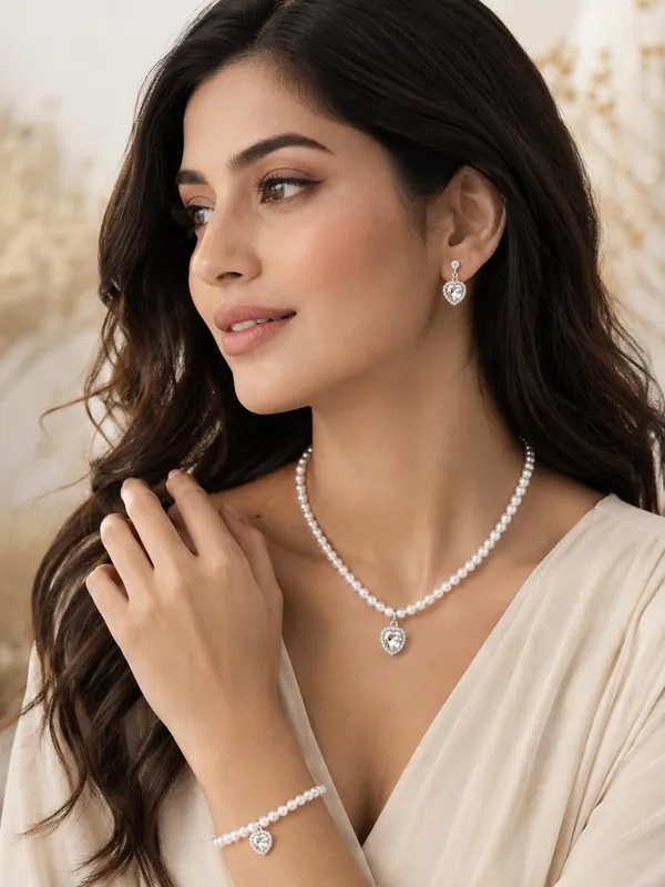Silver_And_Pearl_White_Alloy_Pearl_Heart_Pendant_Necklace_Bracelet_Earrings_Set_For_Women