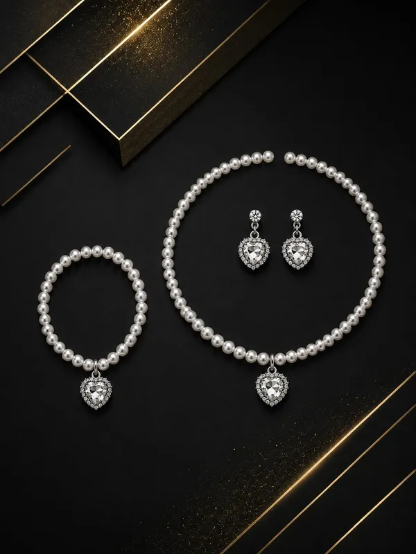Silver_And_Pearl_White_Alloy_Pearl_Heart_Pendant_Necklace_Bracelet_Earrings_Set_For_Women