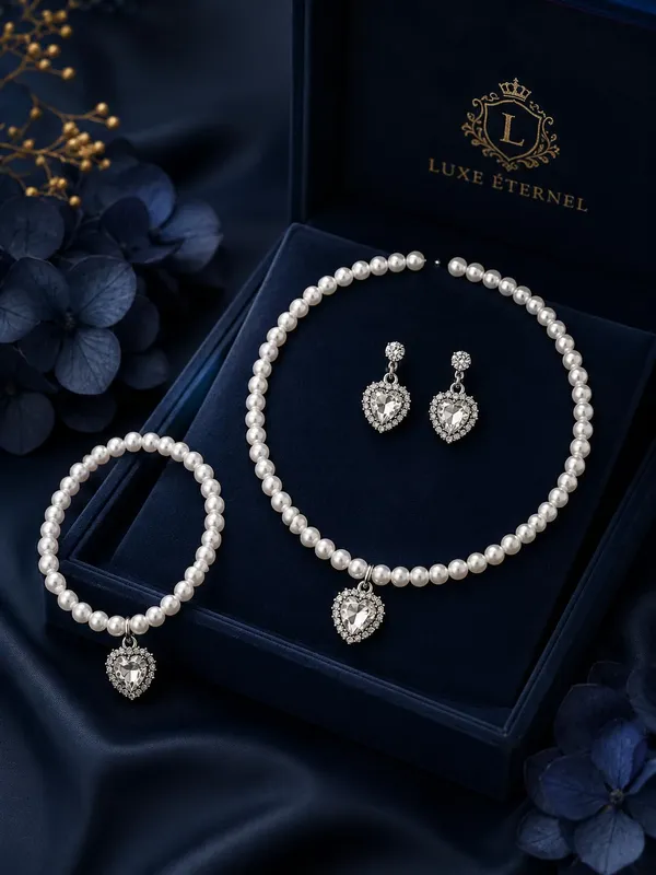 Silver_And_Pearl_White_Alloy_Pearl_Heart_Pendant_Necklace_Bracelet_Earrings_Set_For_Women