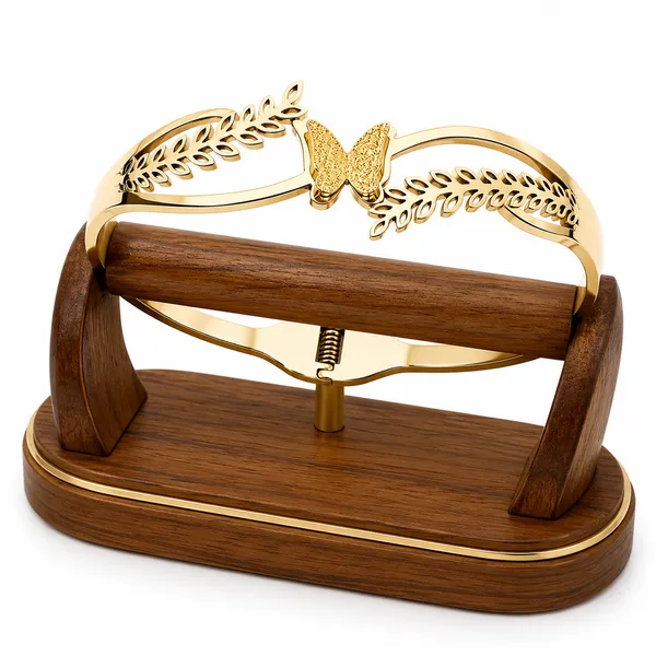 Zeeba_Flutter_Gold_Plated_Butterfly_&_Leaf_Designer_Bracelet