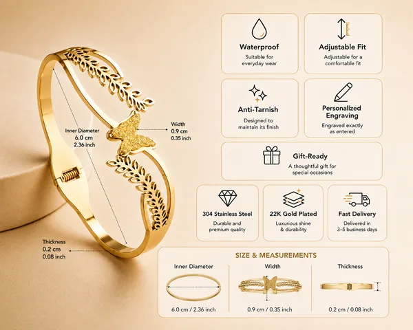 Zeeba_Flutter_Gold_Plated_Butterfly_&_Leaf_Designer_Bracelet
