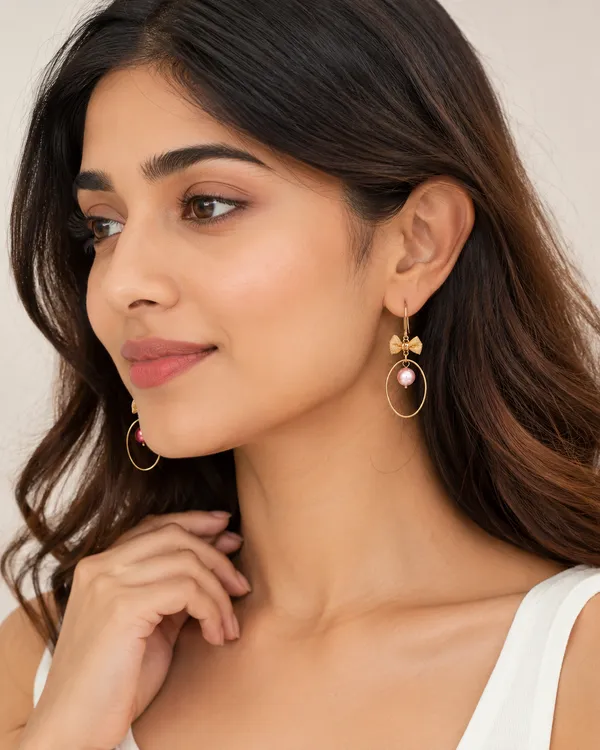 Zeeba_Jewels_Bow_&_Pearl_Hoop_Dangle_Earrings_for_Women_|_Elegant_Statement_Drop_Earrings_|_Designer_Fashion_Jewelr