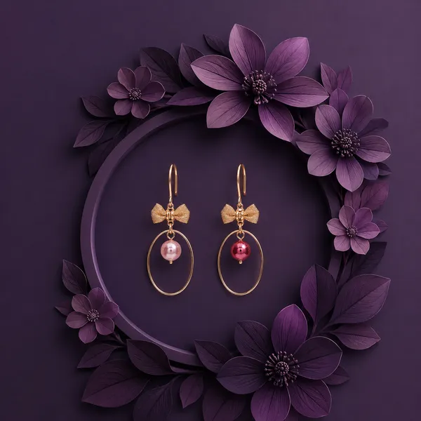 Zeeba_Jewels_Bow_&_Pearl_Hoop_Dangle_Earrings_for_Women_|_Elegant_Statement_Drop_Earrings_|_Designer_Fashion_Jewelr