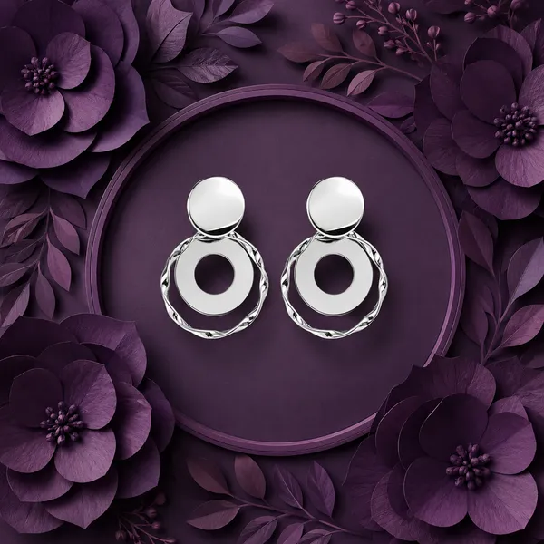 Zeeba_Jewels_Sculpted_Circle_Dangle_Earrings_for_Women_|_Contemporary_Geometric_Statement_Earrings_|_Designer_Minimalist_Fashion_Jewelry