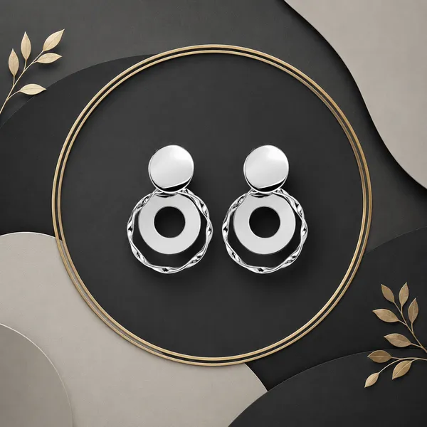 Zeeba_Jewels_Sculpted_Circle_Dangle_Earrings_for_Women_|_Contemporary_Geometric_Statement_Earrings_|_Designer_Minimalist_Fashion_Jewelry
