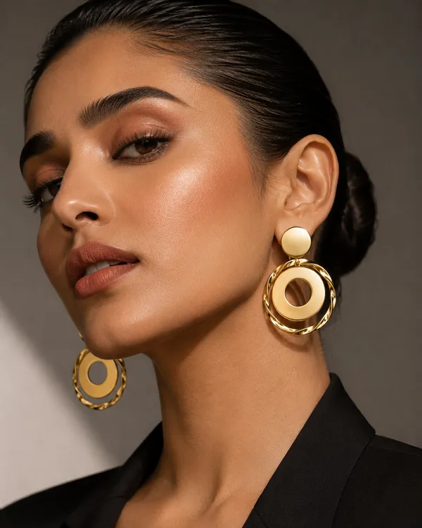Zeeba_Jewels_Sculpted_Circle_Dangle_Earrings_for_Women_|_Contemporary_Geometric_Statement_Earrings_|_Designer_Minimalist_Fashion_Jewelry_(