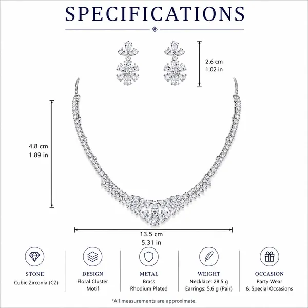 Crystal_White_Silver_Cz_Stone_Floral_Bridal_Necklace_Set_For_Women