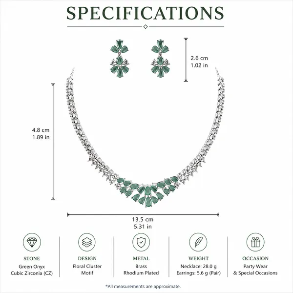 Mint_Green_Silver_Cz_Stone_Floral_Bridal_Necklace_Set_For_Women