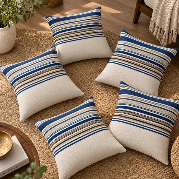 Handloom_Woven_Blue_Striped_Cushion_Cove_45x45_Cms