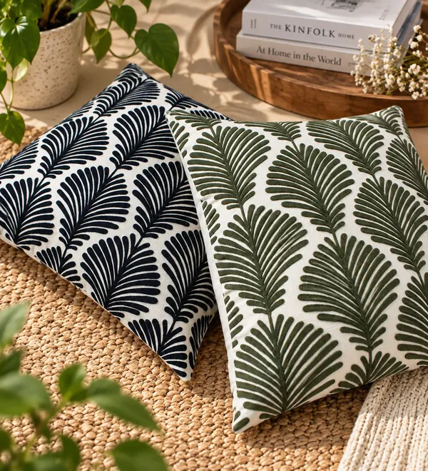Blue_Ferns_Embroidered_Cushion_Cover_50x50Cms