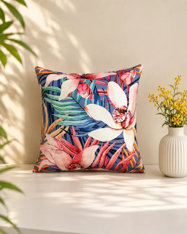 Tropical_Orchid_Bloom_Cushion_Cover_Size_40x40_Cms