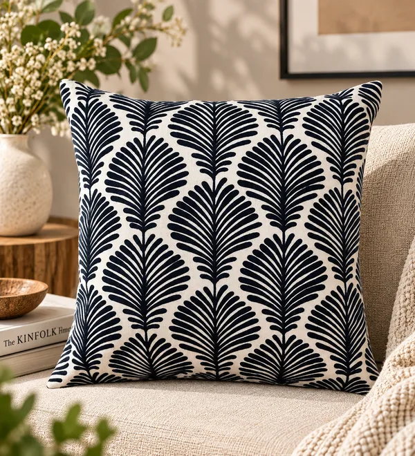 Blue_Ferns_Embroidered_Cushion_Cover_50x50Cms