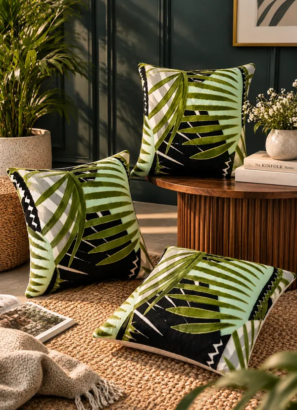 Tropical_Leaves_Embroidered_Cushion_Cover_50x50Cms