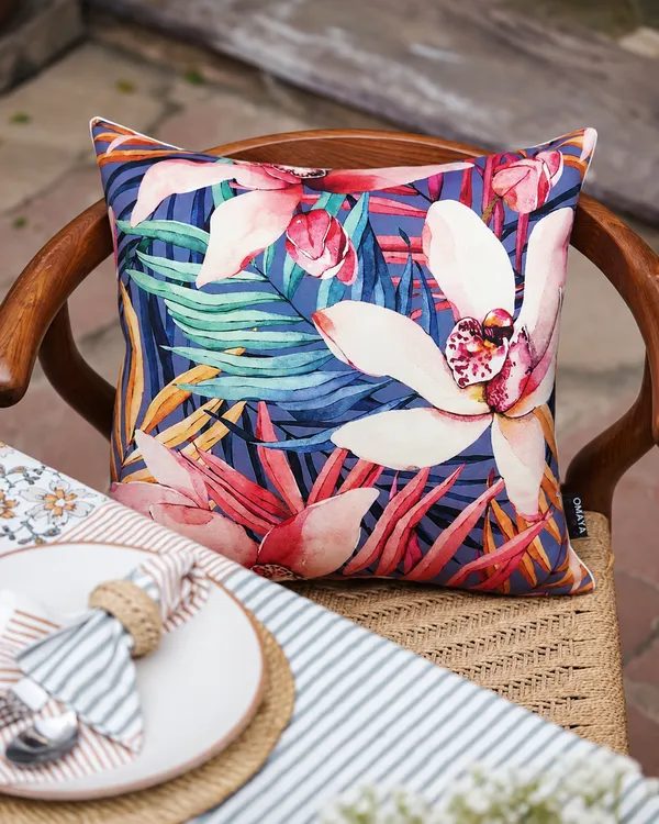 Tropical_Orchid_Bloom_Cushion_Cover_Size_40x40_Cms