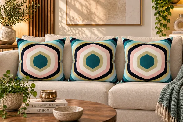 Curved_Hexagon_Embroidered_Cushion_Cover_Size_50x50Cms