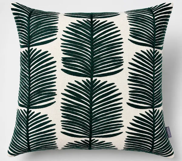 Embroidered_Leaves_Cotton_Cushion_Cover_50x50Cms