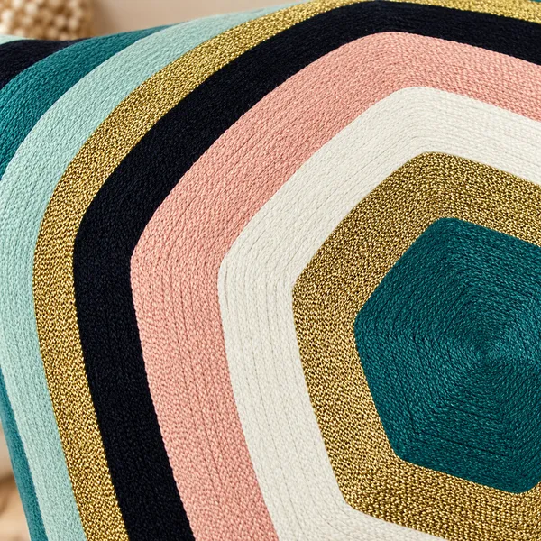 Curved_Hexagon_Embroidered_Cushion_Cover_Size_50x50Cms