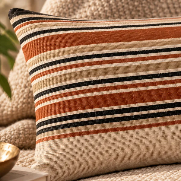 Handloom_Woven_Rust_red_Striped_Cushion_Cover_30x50_Cms