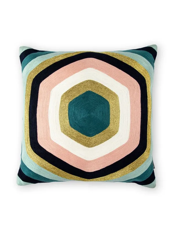 Curved_Hexagon_Embroidered_Cushion_Cover_Size_50x50Cms