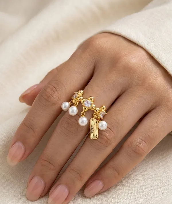Gold_Stainless_Steel_Pearl_Drop_Statement_Ring_For_Women_(RGSS-24)