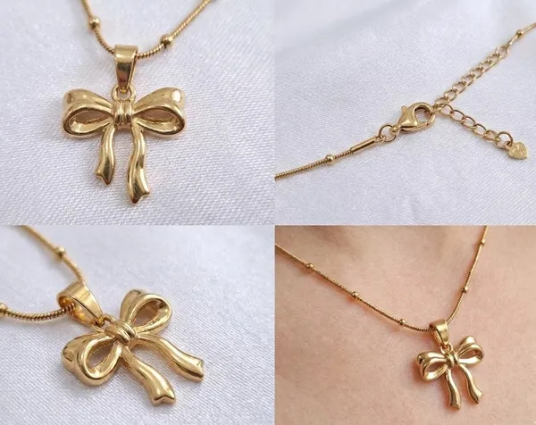 Gold_Stainless_Steel_Bow_Pendant_Necklace_For_Women_(PNSS-35)