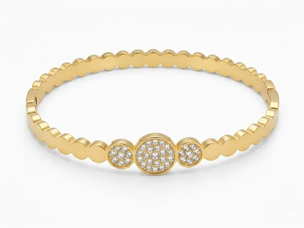 Gold_Plated_Beaded_Crystal_Disc_Charm_Hinged_Bracelet_For_Women_(BRSSCF-50)