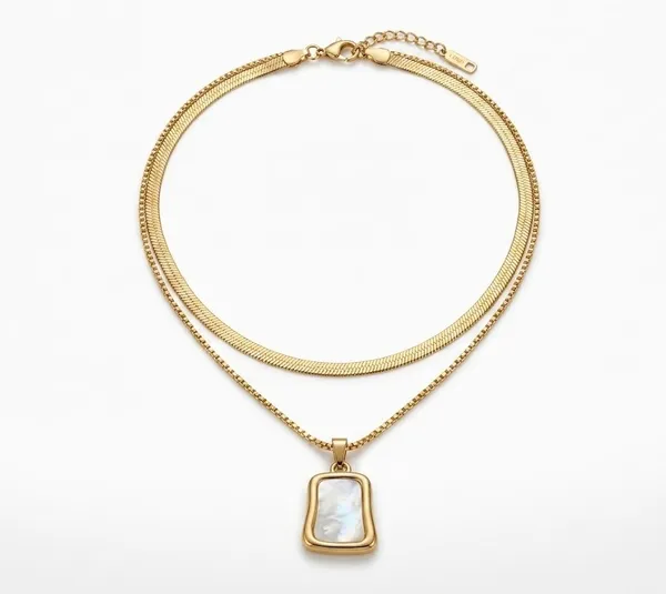Gold_Stainless_Steel_Mother_Of_Pearl_Trapezoid_Layered_Pendant_Necklace_For_Women_(PNSS-33)