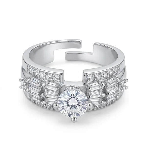 Silver_Stainless_Steel_Cubic_Zirconia_Solitaire_Adjustable_Ring_For_Women_(RGSS-29)