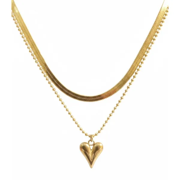 Gold_Stainless_Steel_Layered_Heart_Pendant_Necklace_Set_For_Women_(PNSS-17)