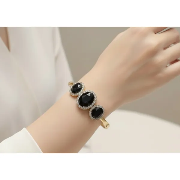 Gold_Stainless_Steel_Black_Stone_Studded_Bracelet_For_Women_(BRSSCF-36F)