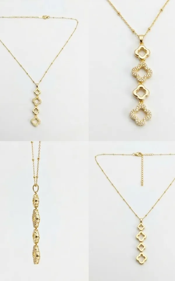 Gold_Stainless_Steel_Four_Clover_Drop_Pendant_Necklace_For_Women_(PNSS-30)