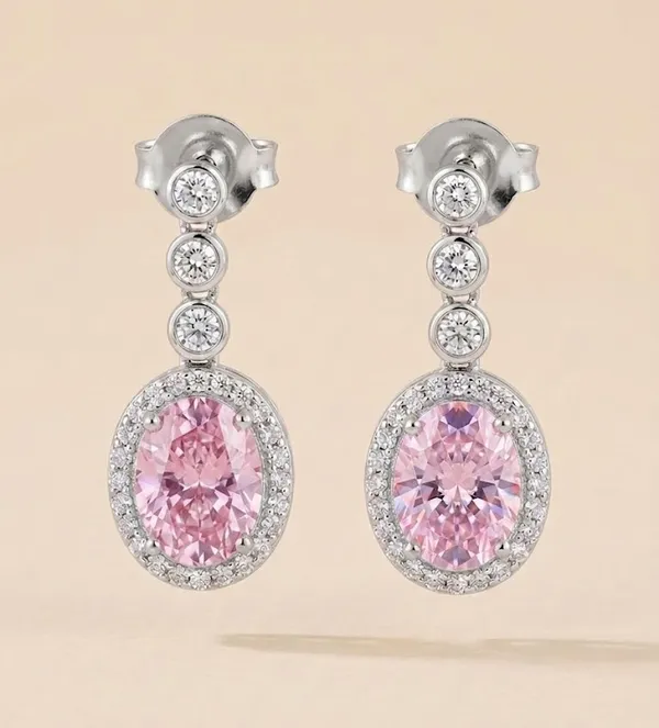 Silver_Pink_Cubic_Zirconia_Oval_Halo_Drop_Earrings_For_Women_(ERAD-01A)