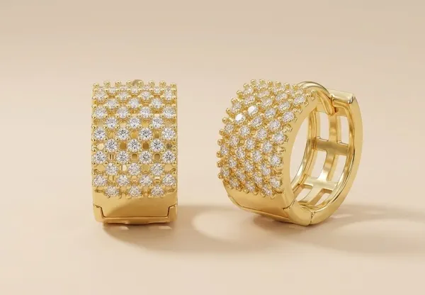 Gold_Metal_Cubic_Zirconia_Pave_Huggie_Hoop_Earrings_For_Women_(ERAD-07)