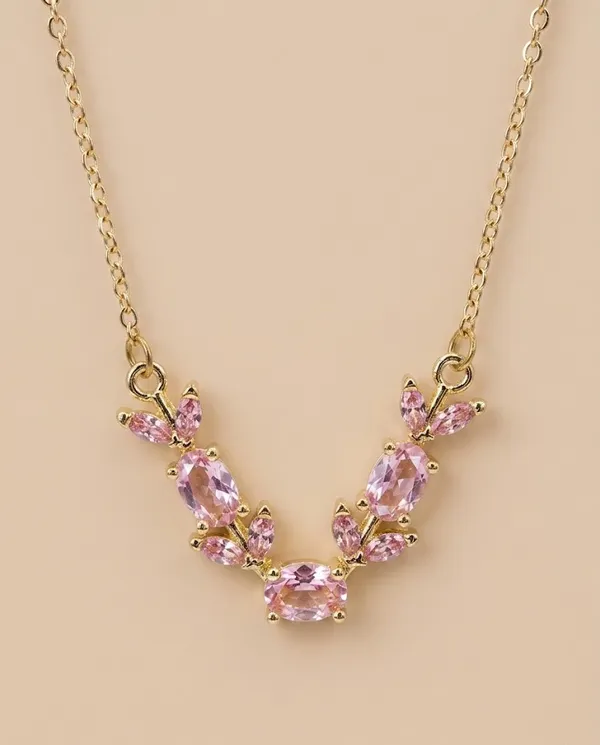 Gold_Pink_Stone_Floral_Crescent_Pendant_Necklace_For_Women_(PNSS-34D)