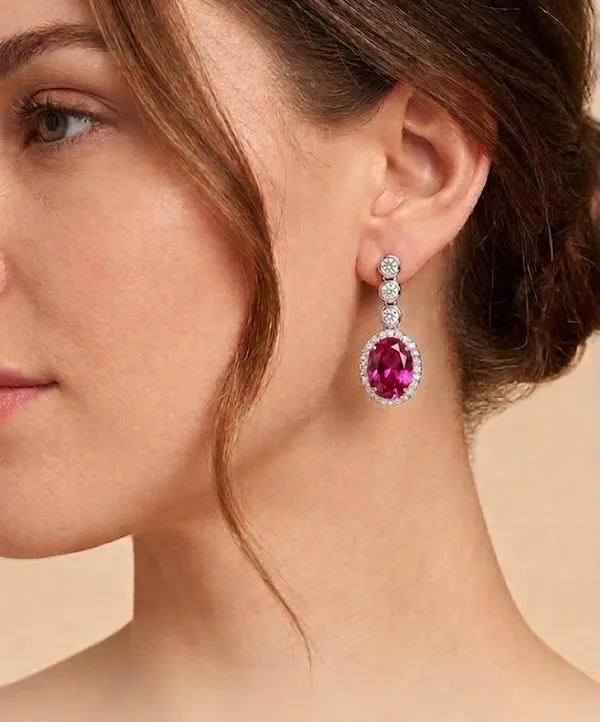 Gold_Metal_Pink_Sapphire_Oval_Diamond_Halo_Drop_Earrings_For_Women_(ERAD-01B)