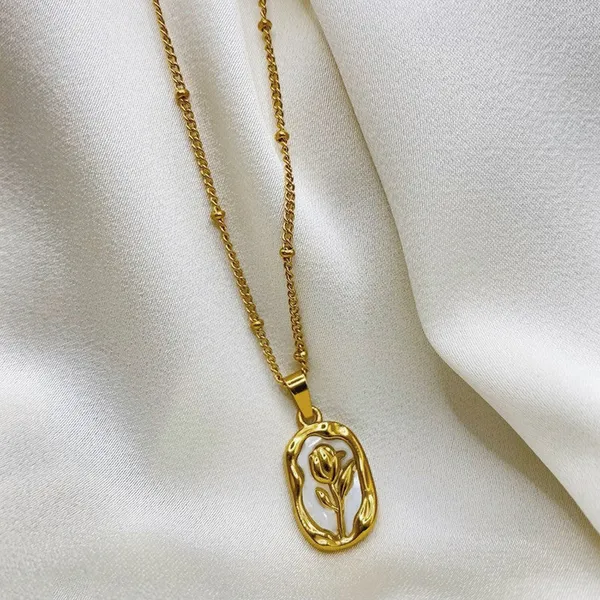 Gold_Stainless_Steel_Rose_Motif_Pendant_Necklace_For_Women_(PNSS-38)